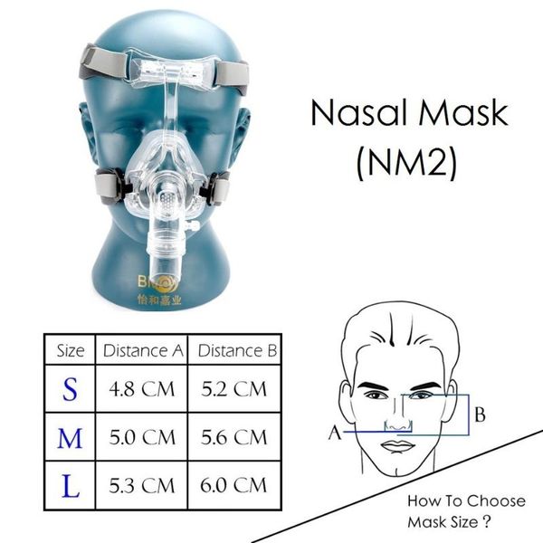 

nasal mask cpap mask sleep with headgear s/m/l different size suitable for cpap machine connect hose and nose