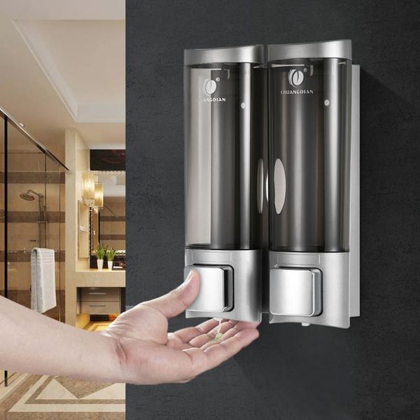 

wall mount manual soap dispenser double liquid shampoo shower gel dispenser lotion dispensers for bathroom kitchen l office