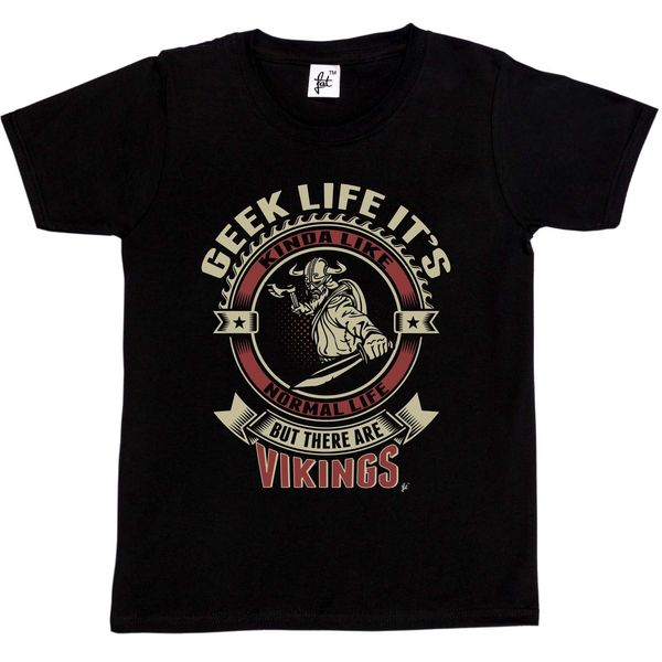 

t-shirt summer novelty cartoon t shirt geek life it's like real life but there are vikings kids boys / girls t-shirt movie shirt