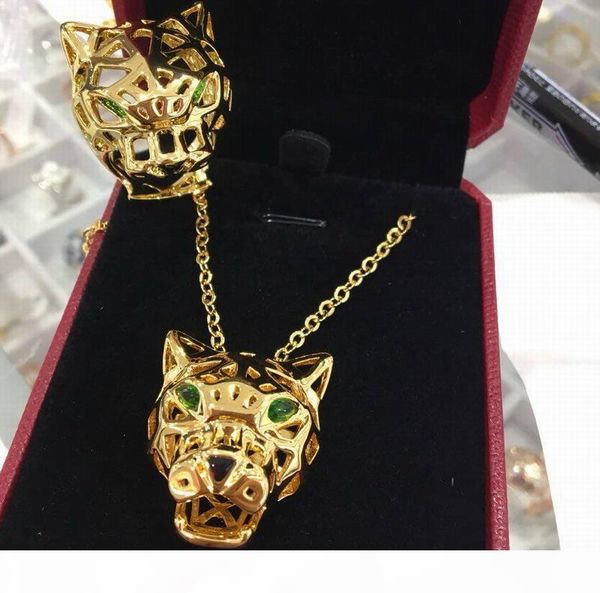 

cz diamond animal leopard pendants long necklaces designer 18k gold plated party jewelry for wome, Silver