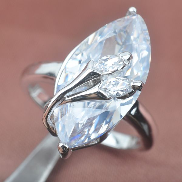 

cluster rings unique design white cubic zirconia silver plated for women jewelry size 6 7 8 9 sa040, Golden;silver