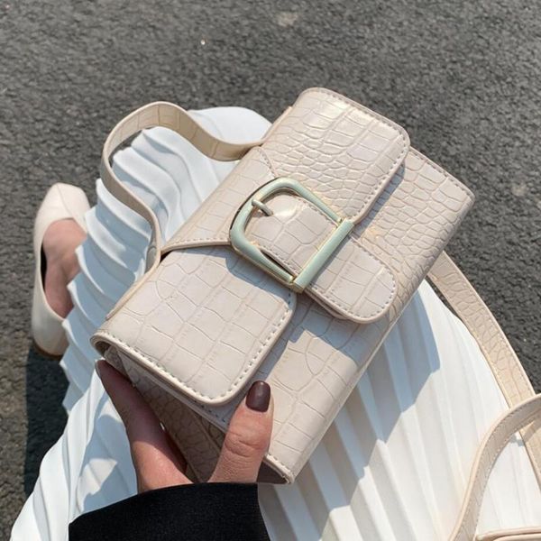 

crocodile pattern square tote bag 2020 fashion new high-quality pu leather women's designer handbag small shoulder messenger bag
