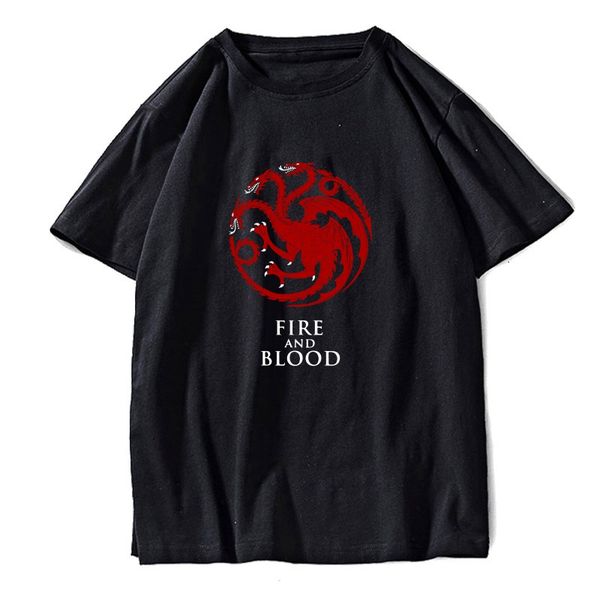 

cosmic string 100% cotton game of thrones men t shirt casual fire and blood print men tshirt cool summer t-shirt male tee shirts