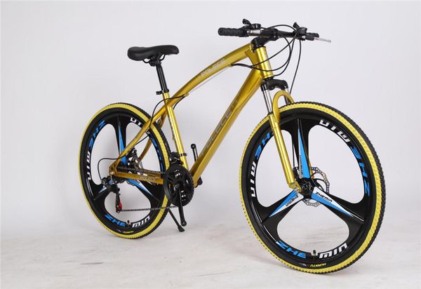 

2020 yellow new python special-shaped mountain bike 26 inch one wheel dual disc brake gift car export car custom brand