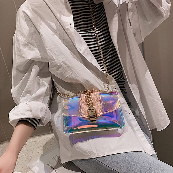 

chain jelly handbag shoulder bag crossbody bags for women 2020 messenger bags women's bag bolsa feminina sac a main 40ap18