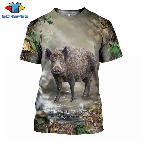 

hunting animal wild boar boys rock 3d print shirts humor oversized anime men clothing