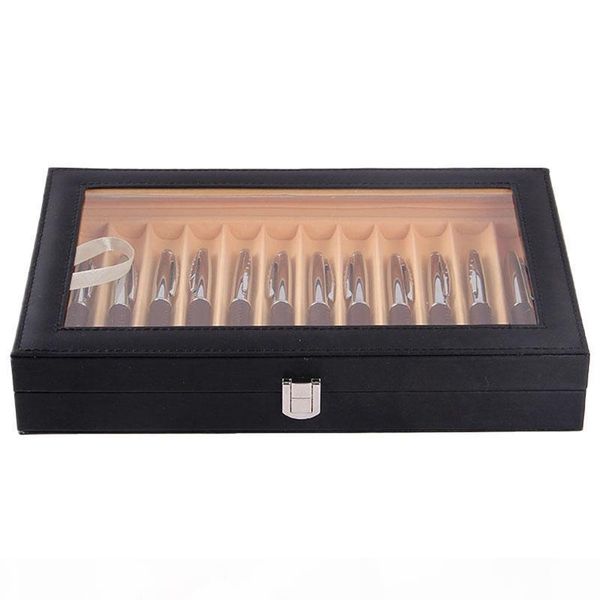 

12 pen box leather pen display box pu хранения кожаный пенал для хранения, Pink;blue