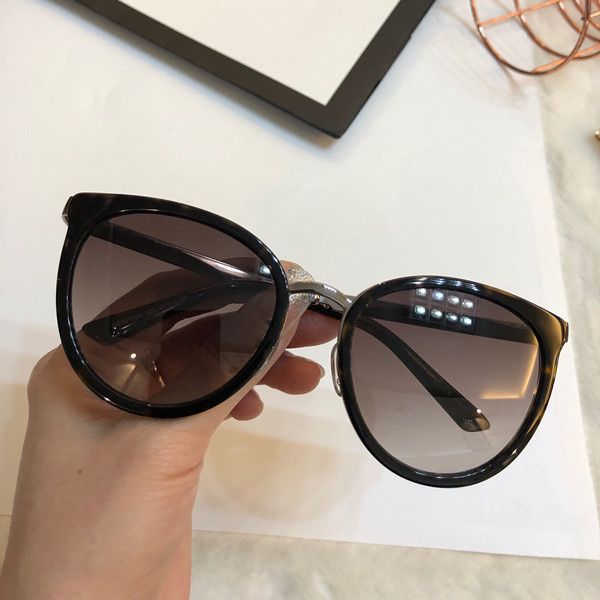 

new fashion designer sunglasses 0077 metal frame womens popular cat eye glasses charming style uv400 brand eyewear with package