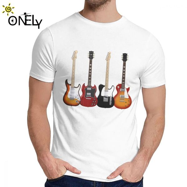 

последний четыре электрогитары смешного homme tee shirt мужской тонкие натуральный хлопок camiseta o-образный вырез