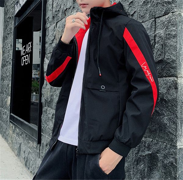 

men's jacket hooded new stylish fashion jacket with hat 2020 new spring and autumn lapel neck jacket men's 3 colors m-4xl, Black;brown