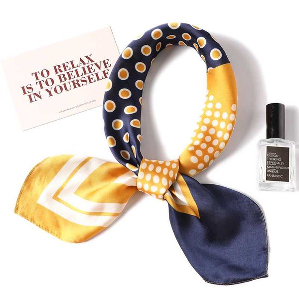 

scarf silk women striped dot print square scarfs fashion office lady foulard hair neck scarves shawl, Blue;gray