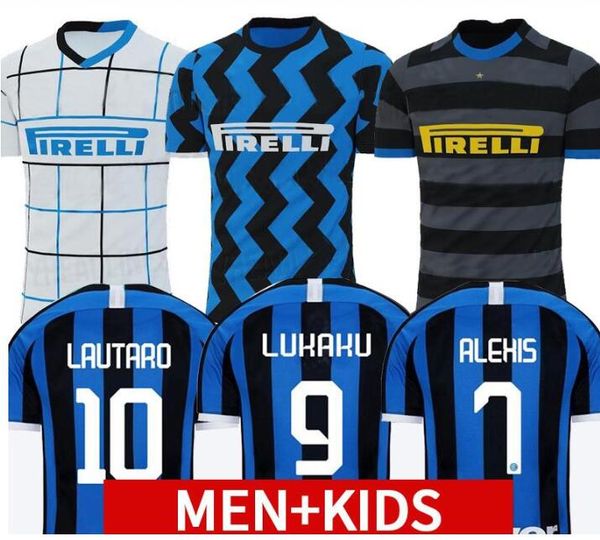 

2020 2021 inter milan soccer jersey eriksen lukaku lautaro alexis 19 20 perisic skriniar godin football shirt uniforms men + kids kit, Black;yellow
