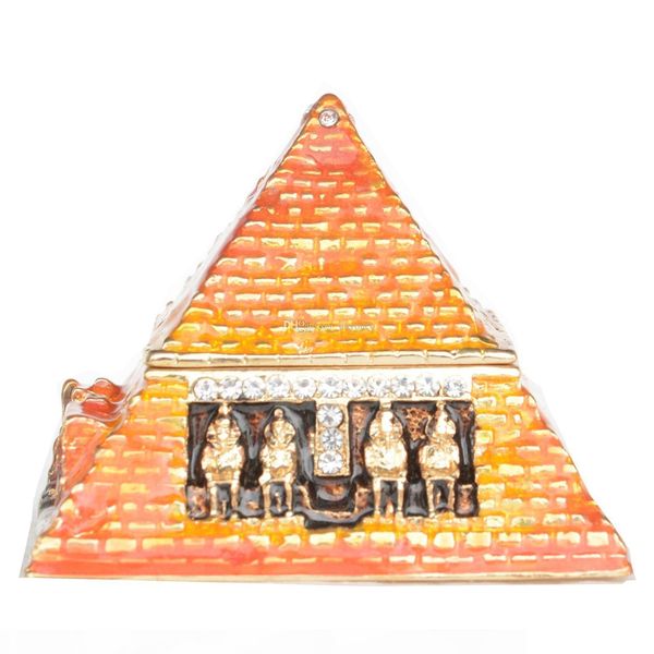 

egyptian pyramid trinket box egypt tourist souvenir gifts jewelry container, Black;white