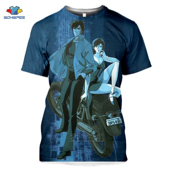 

sonspe summer anime city hunter korean style cartoon 3d print shirts horror hippie horror men clothing