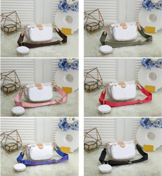 

sell handbags purses women favorite mini pochette 3pcs accessories crossbody bag vintag shoulder bags leather multi color straps bolso