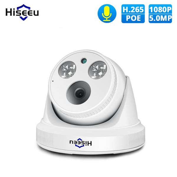 

hiseu h.265 ip camera 5mp 1080p poe ip camera cctv onvif dome security p2p 2mp view app windows for nvr wired cctv system