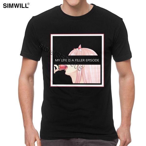 

fashion anime darling in the franxx tshirt men summer pure cotton t shirts round neck short sleeved zero two tees