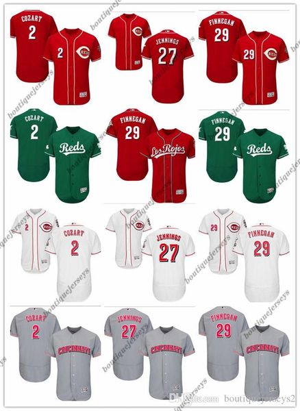 

custom men women youth majestic cincinnati reds jersey #2 zack cozart 27 desmond jennings 29 brandon finnegan home blue baseball jersey, Blue;black