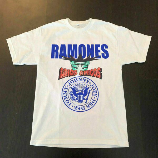 

1995 ramones adios amigos vintage tour rock punk reprint, White;black