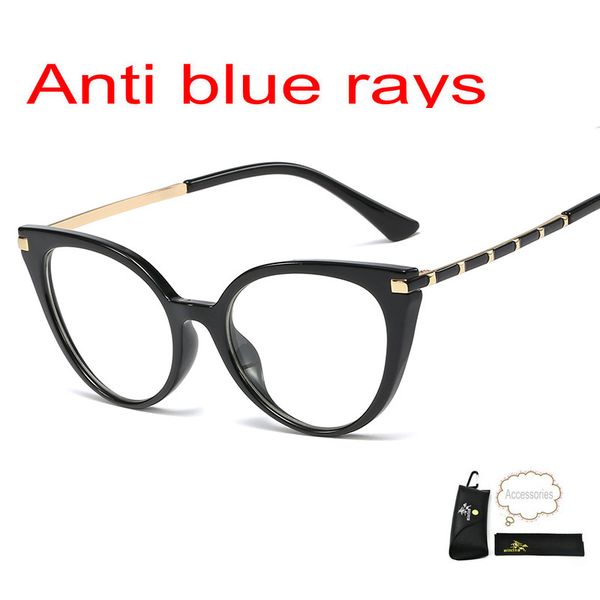 

ultralight anti-blue light glasses frame women & men retro round frame leopard optical computer male square eyeglasses fml, Black