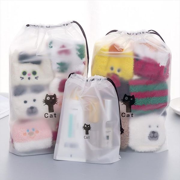 

прозрачное animal cat cosmetic bag путешествия макияж дело zipper макияж сумка организатор чехол для хранения туалетных женщины wash kit