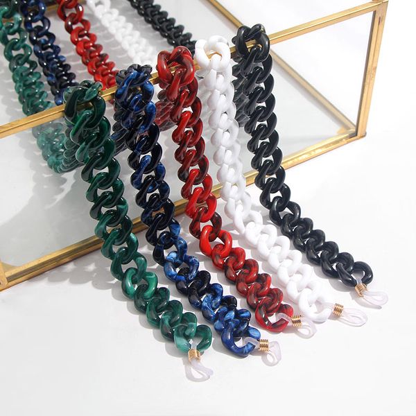 

flatfoosie fashion acrylic sunglasses chain reading glasses chain hanging neck holder lanyards strap eyewear accessories 68cm, Silver