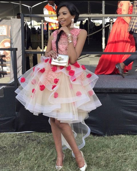 

2020 aso ebi beaded lace homecoming dresses vintage evening dresses hi-lo prom cocktail dresses formal party second reception gowns, Blue;pink