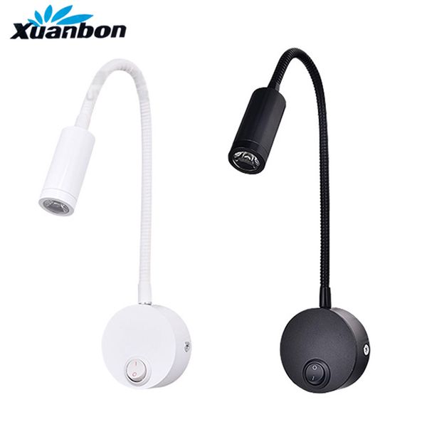 

wall lamp 1w 3w led hose flexible el bedside reading light modern fashion book lights aluminum bulb ac85-265v
