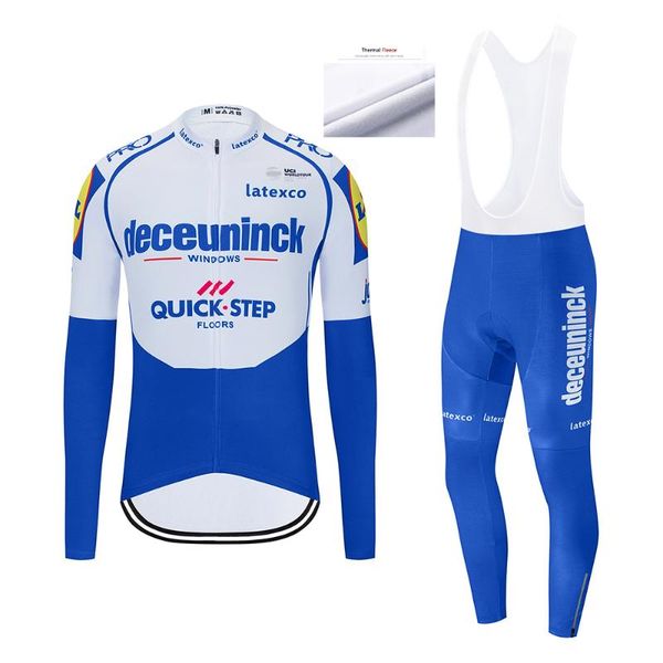

quickstep winter 2020 thermal fleece cycling jerseys sets mtb bicycle clothing men ropa ciclismo sports clothing maillot, Black;blue
