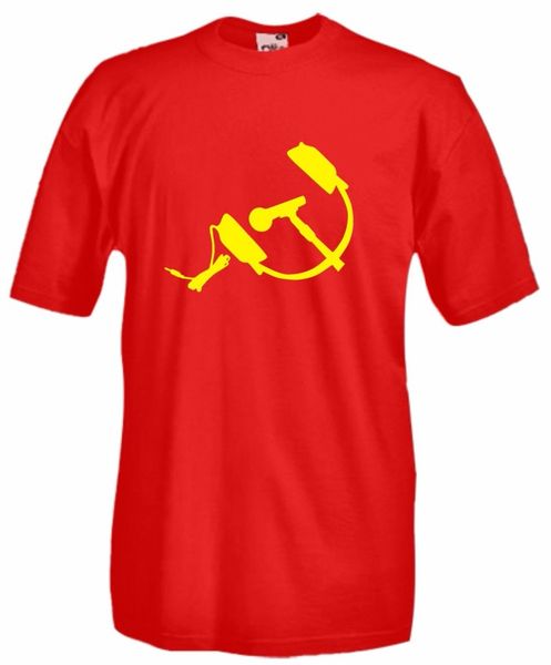 

2019 new высокого качества tee shirt t-shirt рубашка забавный микрофон и наушники серп и молот лето хлопок футболку