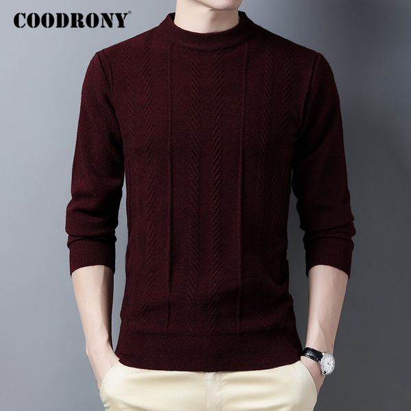 

coodrony brand streetwear fashion casual o-neck pullover autumn winter thick warm sweater men clothing jumper c1225, White;black