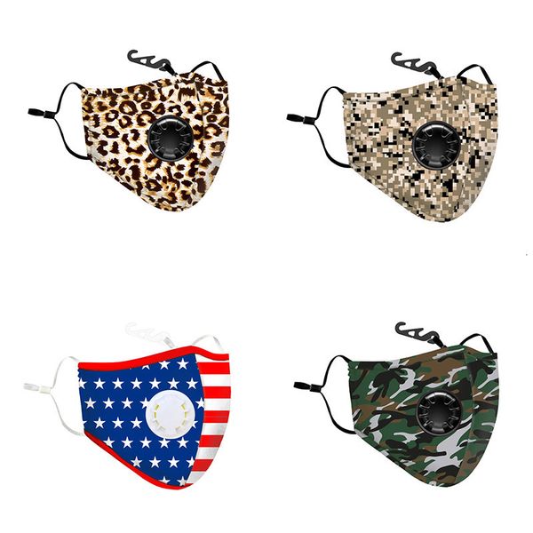 

fashion face mask dustproof haze-proof breathable breathing valve protective masks american flag camouflage cycling mask ing