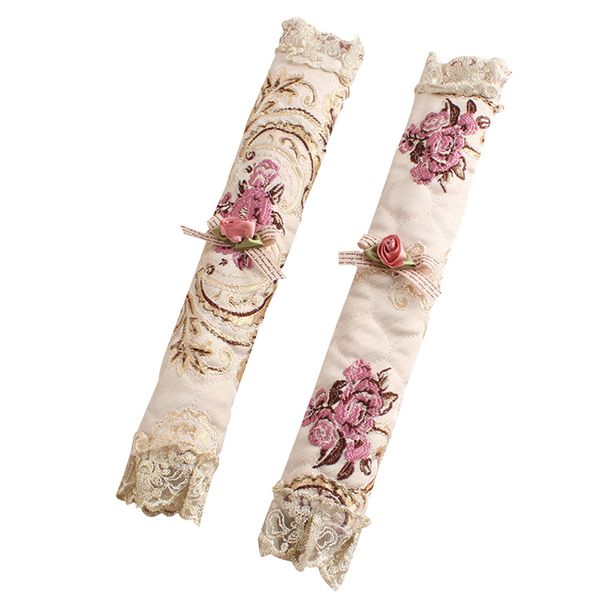 

2 pcs kitchen refrigerator door embroidered lace protective handle covers wrap