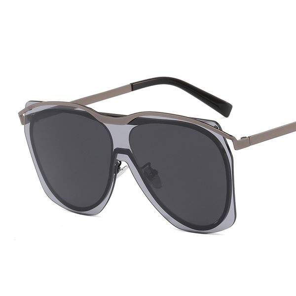 

windproof personality one integrated sunglasses big frame ladies color fashion sunglasses designer new fashion anti-uv glasses, White;black
