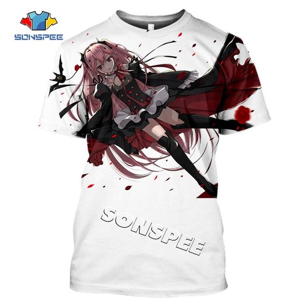 

seraph of the end anime 3d summer homme pullover 3d print shirts oversized horror hentai men clothing