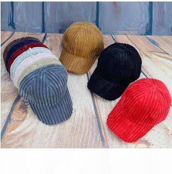 

creative corduroy ball caps women men's solid stripe baseball caps fashion street style sun caps ing, Blue;gray