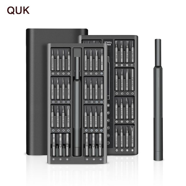 

quk 63 in 1 screwdriver set precision magnetic screw driver bits torx hex bit handle mobile phone repair screwdrive kit tools