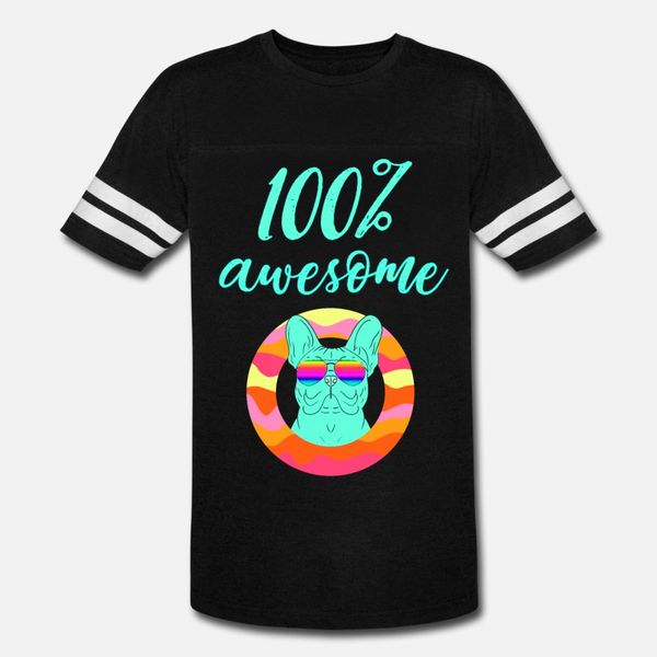 

hundred percent awesome totally cool frenchie dog t shirt men printed 100% cotton size s-3xl homme loose humor summer pictures shirt