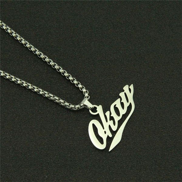 

ожерелье игристые star хорошо tag подвеска для мужчин панк из нержавеющей стали hip-hop chain 28inch, Silver