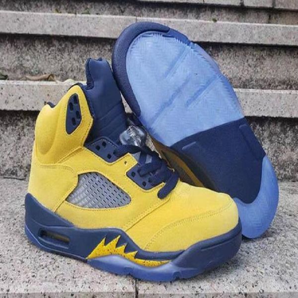

new jumpman 5s sp michigan 5 yellow mens basketball shoes 5s sneakers sneaker trainer shoes