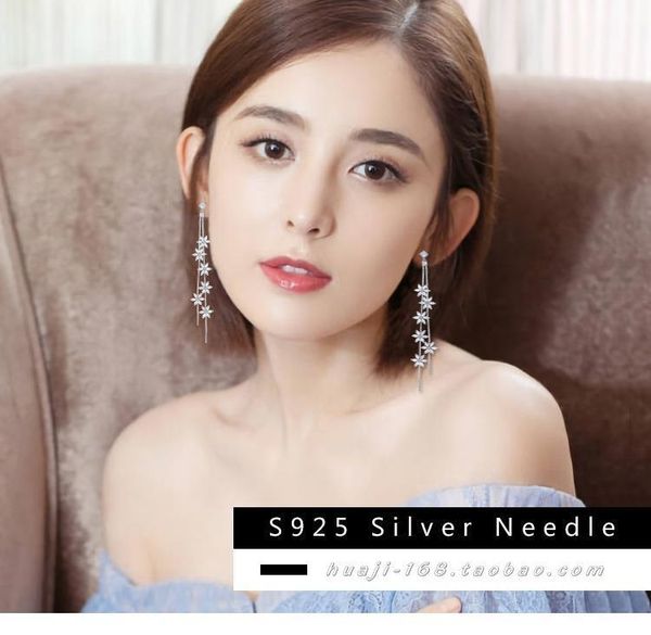 

earrings womens designer stud tassel long suitable for social gathering party charm ear jewelry 925 silver ohrringe fashion002