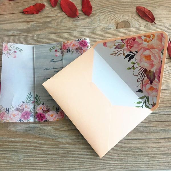 

greeting cards 10pcs wedding invitations vellum paper wrapper 50th anniversary birthday party invitation