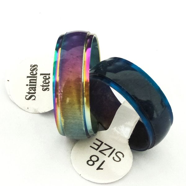 

wholesale 50pcs cat eye comfort fit stainless steel rings fashion band jewelry ring for men women and party gifts, Silver
