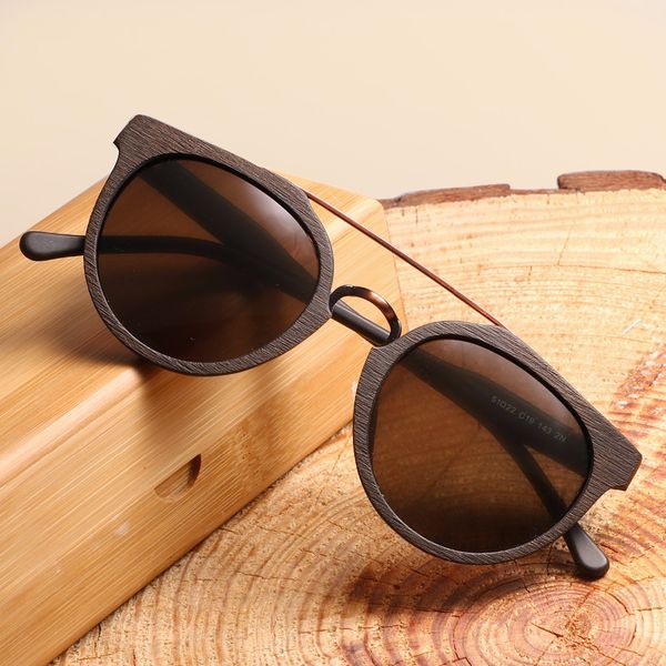 

newly designed retro acetate wood sunglasses, both men and women, White;black