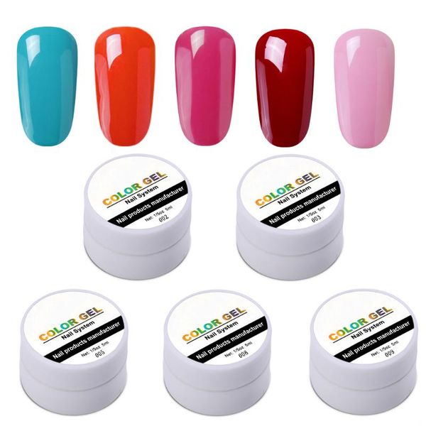 

nail gel 5pcs/lot 5ml polish all for manicure semi permanent vernis coat uv led varnish soak off art, Red;pink