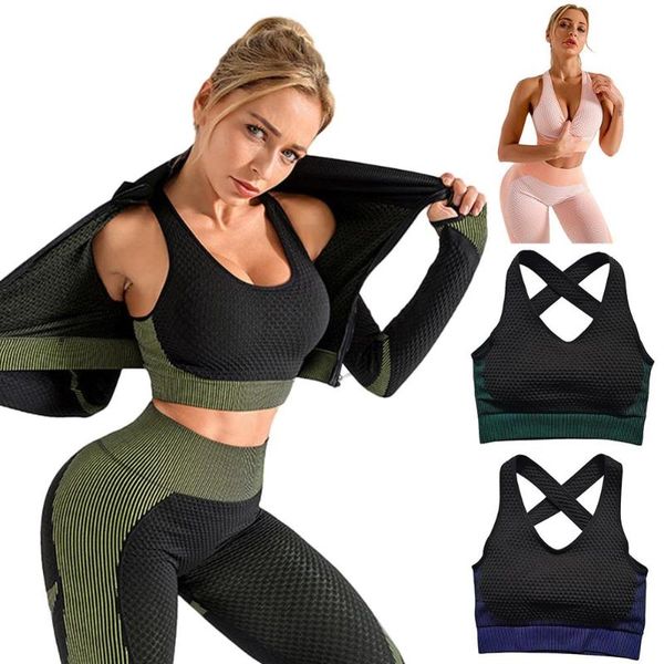 

women's sports bra criss cross back high impact high stretch breathable for workout gym sport running wire bra, Red;black