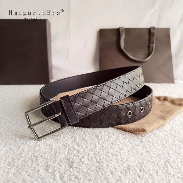 

hmn partn ers 2020 new 4 color men cowskin genuine leather belts fashion luxury male cowhide wild belt width 3.5cm, Black;brown