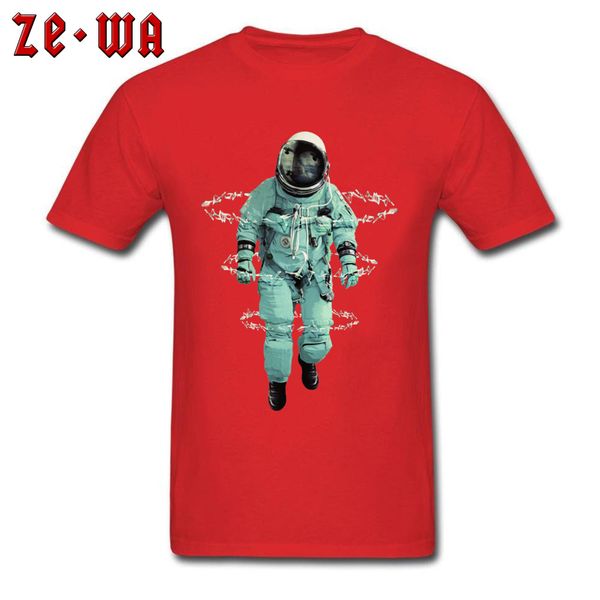 

2018 popular mens t shirts red crystallizations astronaut space seeker adventure time trip tshirts support custom