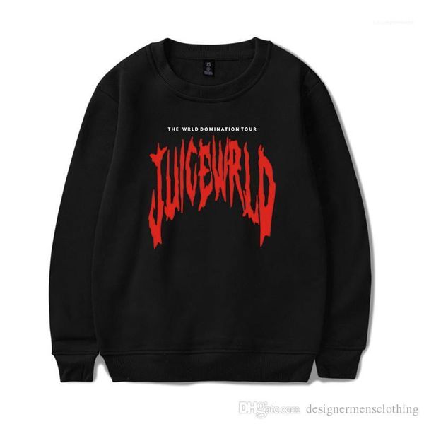 

mens sweatshirts hiphop rapper male rip apparel juice wrld mens hoodies designer long sleeve crew neck, Black