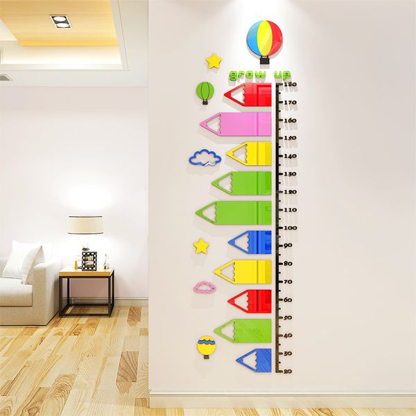 

cartoon height measure sticker wall decorative home decals kids height ruler stadiometer wallpaper mural wall sticker room decor
